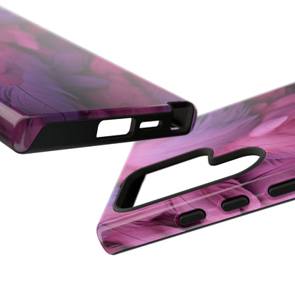 "Rebranding Into A New Badder Bitch" Pink/Purple Feathered Tough Cases