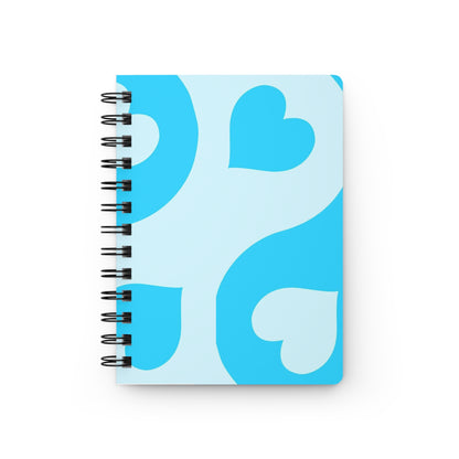 Light Blue Hearts Spiral Bound Journal - Cute Notebook for Writing, Sketching, Planner, School Supplies, Gift for Stationery Lover