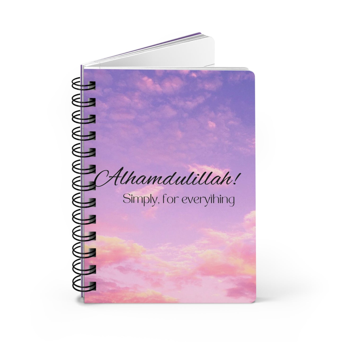 Alhamdulillah! Spiral Bound Journal for Reflection & Gratitude, Personalized Gift for New Beginnings, Perfect for Ramadan, Daily Journal,