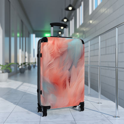 "Rebranding Into A New Badder Bitch" Feathered Suitcase ~ Baby Blue/Light Pink