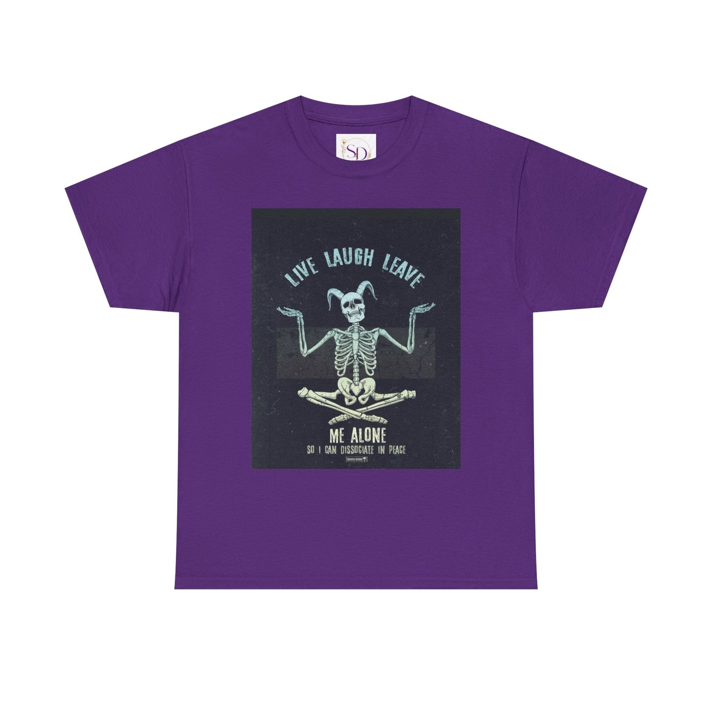 Skeleton Humor Unisex Heavy Cotton Tee - "Live Laugh Leave Me Alone"