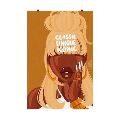 Blonde Hair Baddie Melanin Satin Posters (210gsm)