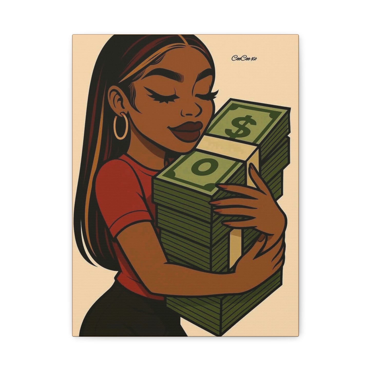 Money Love Canvas Art, Stylish Wall Decor, Inspirational Wall Art, Modern Home Decor, Unique Gift Idea