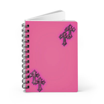 Bold Cross Spiral Bound Journal, Personalized Notebook, Spiritual Gift, Prayer Journal, Creative Writing, Pink Journal
