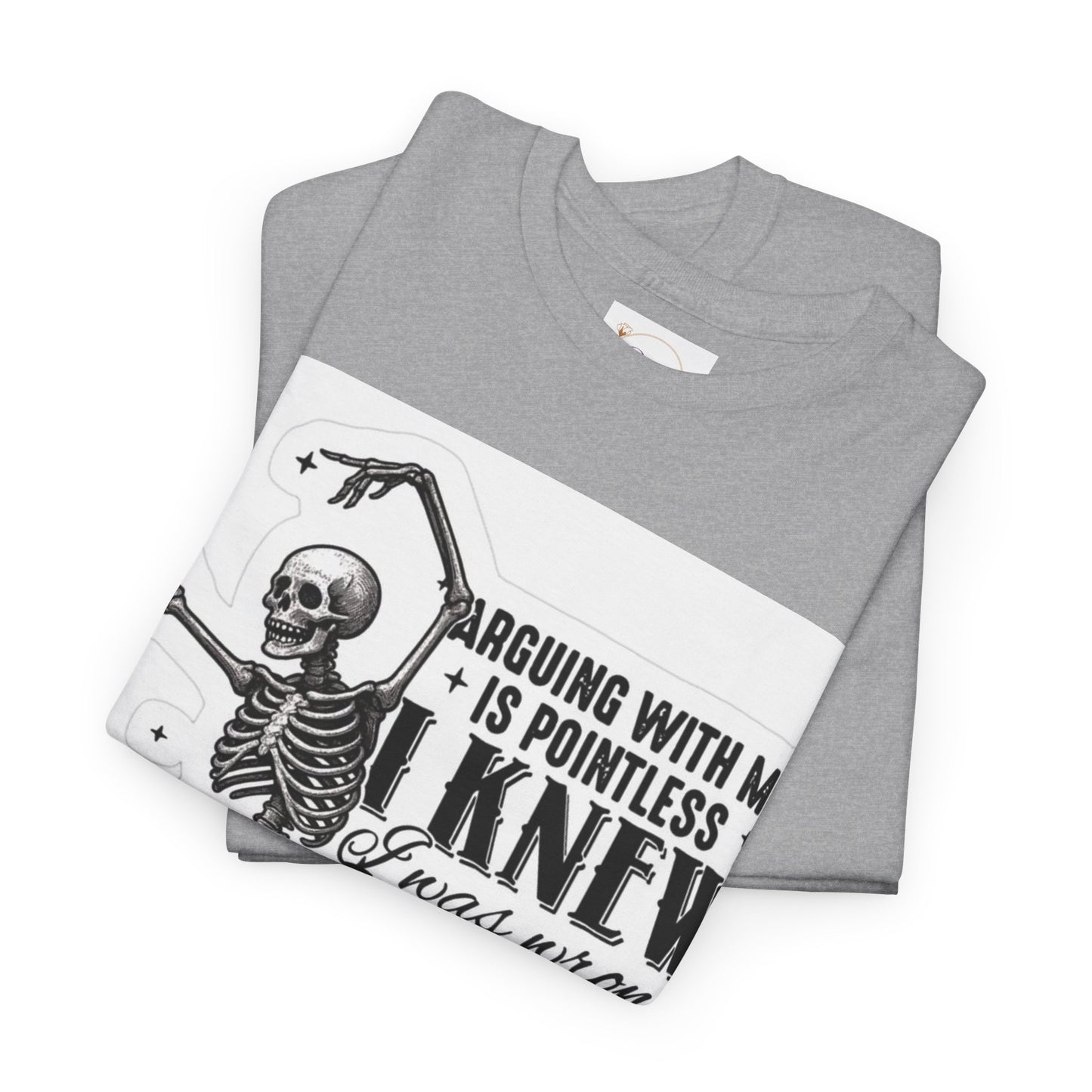 Skeleton Humor Unisex Heavy Cotton Tee - Perfect for Halloween and Casual Wear