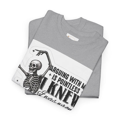 Skeleton Humor Unisex Heavy Cotton Tee - Perfect for Halloween and Casual Wear