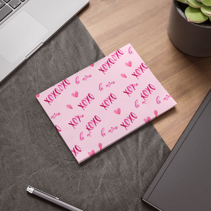 Post-it® Note Pads, xoxo pink design, Sticky Notes, Love Notes, Office Supplies, Stationery, Valentines Day Gift