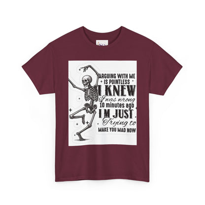 Skeleton Humor Unisex Heavy Cotton Tee - Perfect for Halloween and Casual Wear