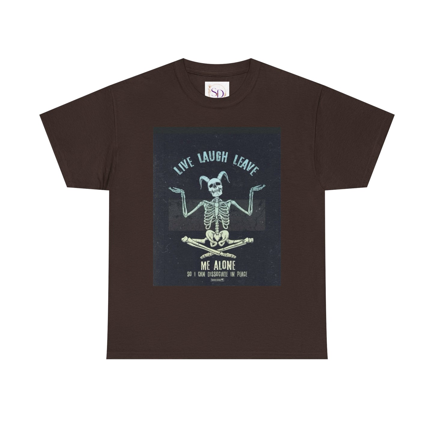 Skeleton Humor Unisex Heavy Cotton Tee - "Live Laugh Leave Me Alone"