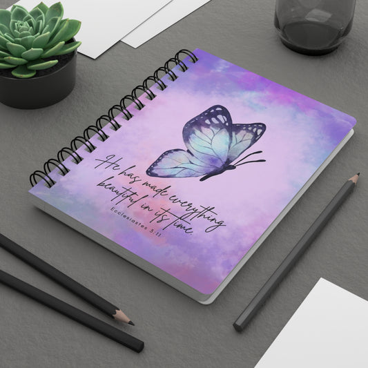 Inspirational Spiral Bound Journal with Butterfly Design, Perfect for Journaling, Gift for Her, Notes, Creativity, Boost Motivation
