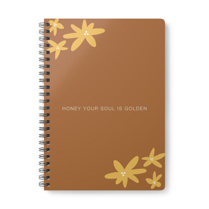 Journal Notebook 'Honey Your Skin is Golden', A5 Wirobound