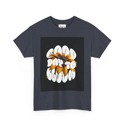 Good Day to Bloom Unisex Heavy Cotton Tee, Floral Graphic Tee, Spring Edition T-Shirt, Casual Gift, Nature Lover Apparel