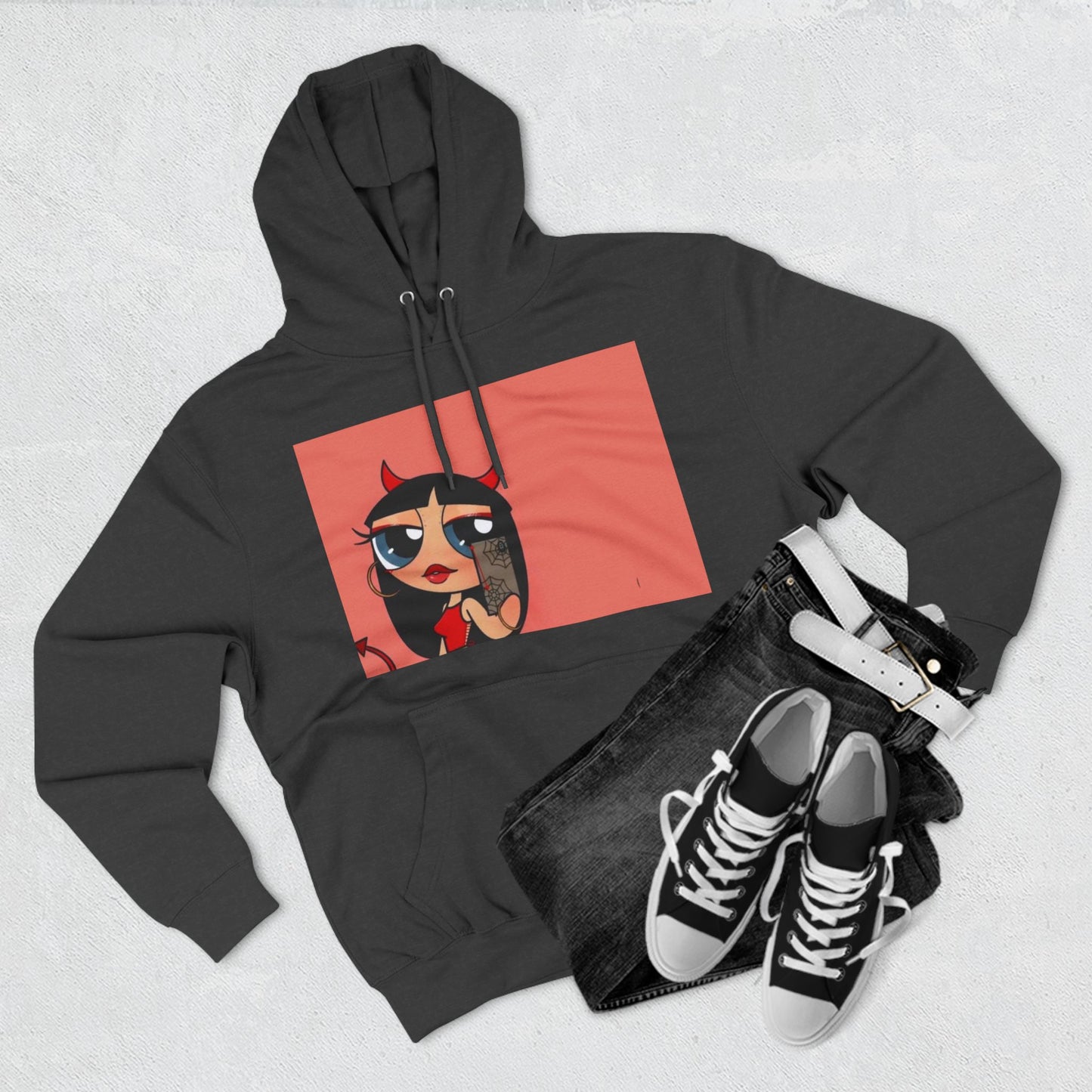 Devilish ImAJustAGirl💅🏻🎀🫧~ Three-Panel Fleece Hoodie