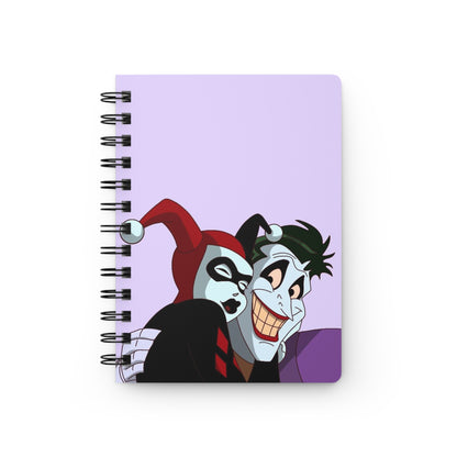 Playful Spiral Bound Journal featuring Joker & Harley Quinn, Gifts for Fans, Sketchbook, Cartoon Notebook, Fun Writing Journal