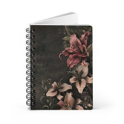 Floral Spiral Bound Journal, Artistic Notebook, Perfect Gift for Writers, Journaling, Floral Decor, Eco-friendly Stationery, Planner