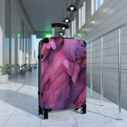 "Rebranding Into A New Badder Bitch" Feathered Suitcase ~ Pink/Purple
