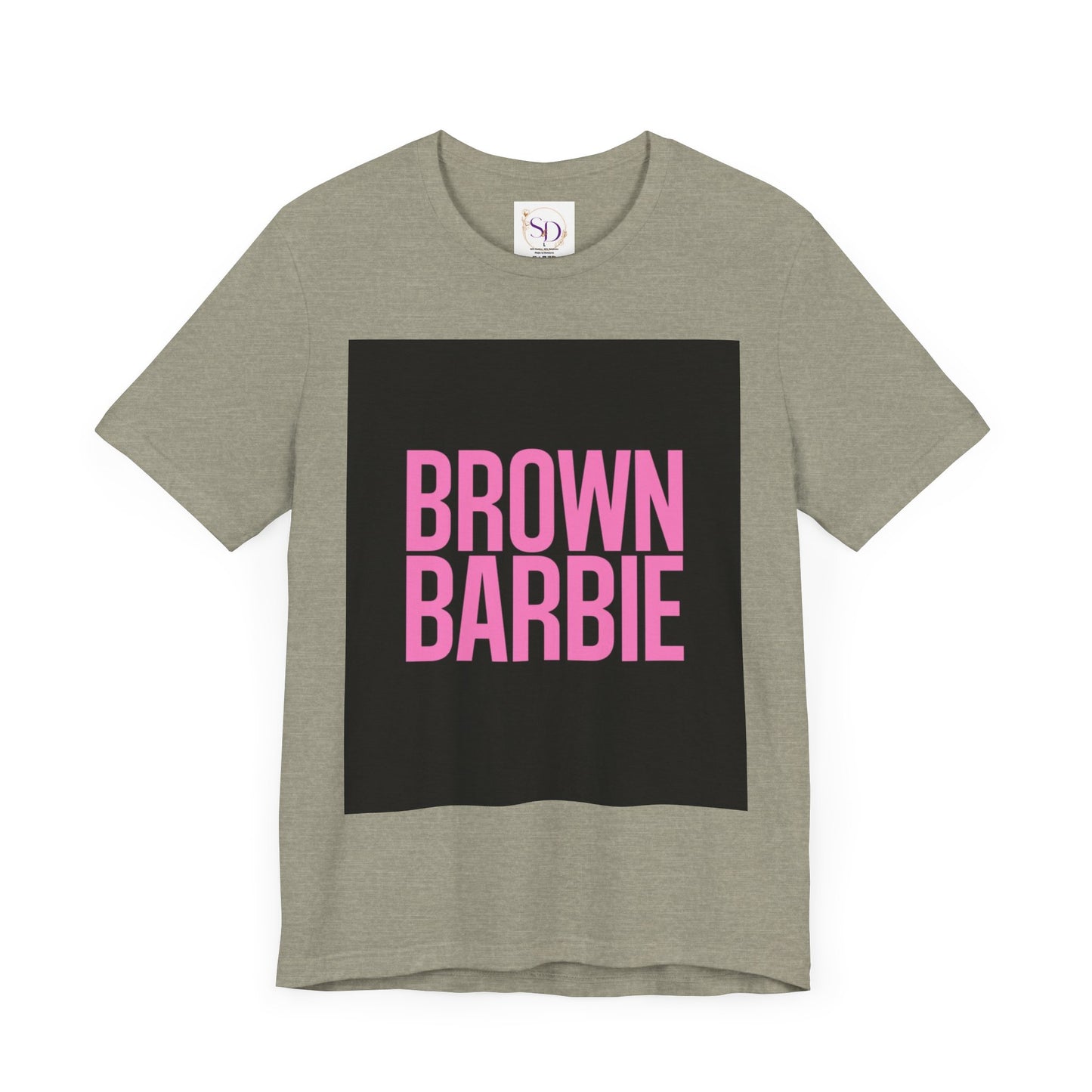 Trendy Unisex Tee - Brown Barbie Graphic T-Shirt for Fashion Lovers, Casual Wear, Gifts for Friends, Birthday, Summer Fun