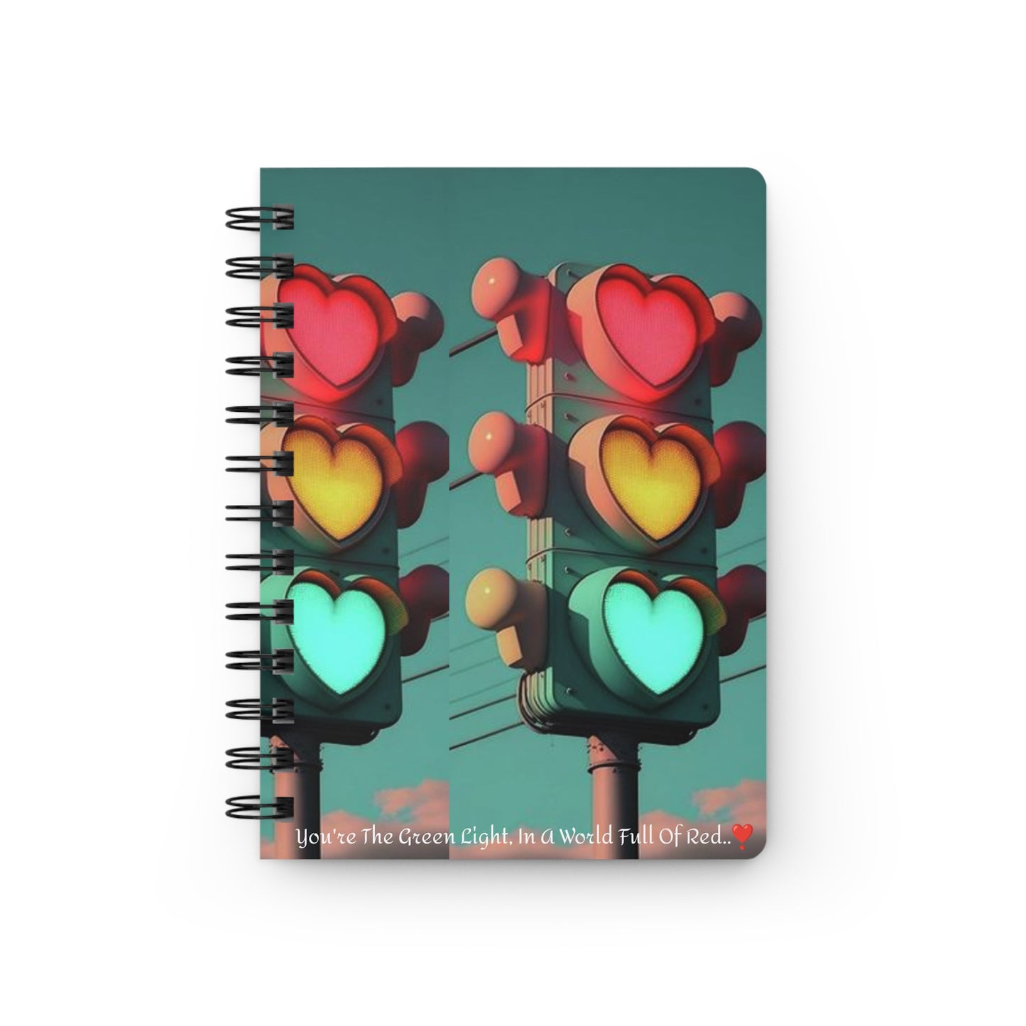 Valentine's Day Green Light Spiral Bound Journal