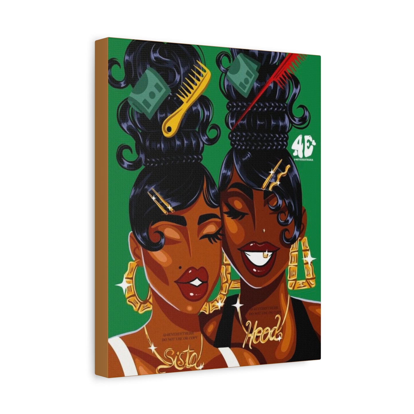 Sisterhood Canvas Print, Bold Black Girl Art, Home Decor, Unique Gift, Inspirational Wall Art, Afrocentric Gift, Celebration of Culture