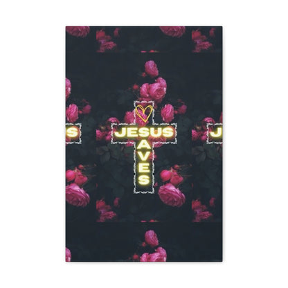 Religious Wall Art, Christian Home Decor, Jesus Saves Canvas, 0.75 inch stretched, Inspirational Gift, Religious Wall Decor, Christian Wall