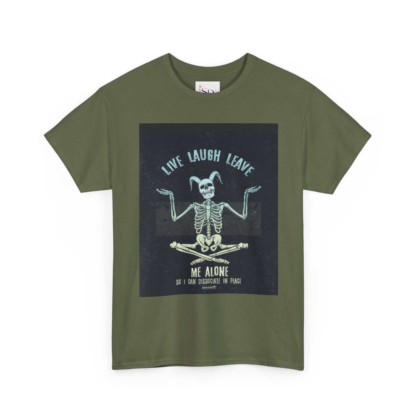 Skeleton Humor Unisex Heavy Cotton Tee - "Live Laugh Leave Me Alone"