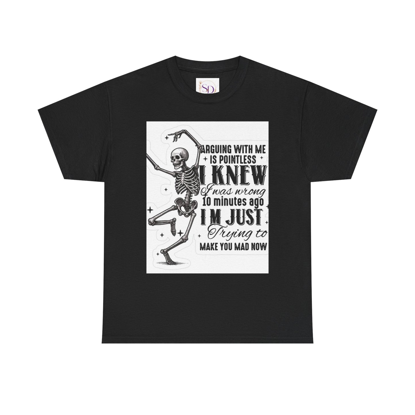 Skeleton Humor Unisex Heavy Cotton Tee - Perfect for Halloween and Casual Wear