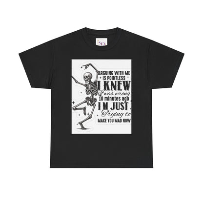 Skeleton Humor Unisex Heavy Cotton Tee - Perfect for Halloween and Casual Wear