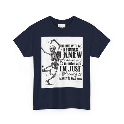 Skeleton Humor Unisex Heavy Cotton Tee - Perfect for Halloween and Casual Wear