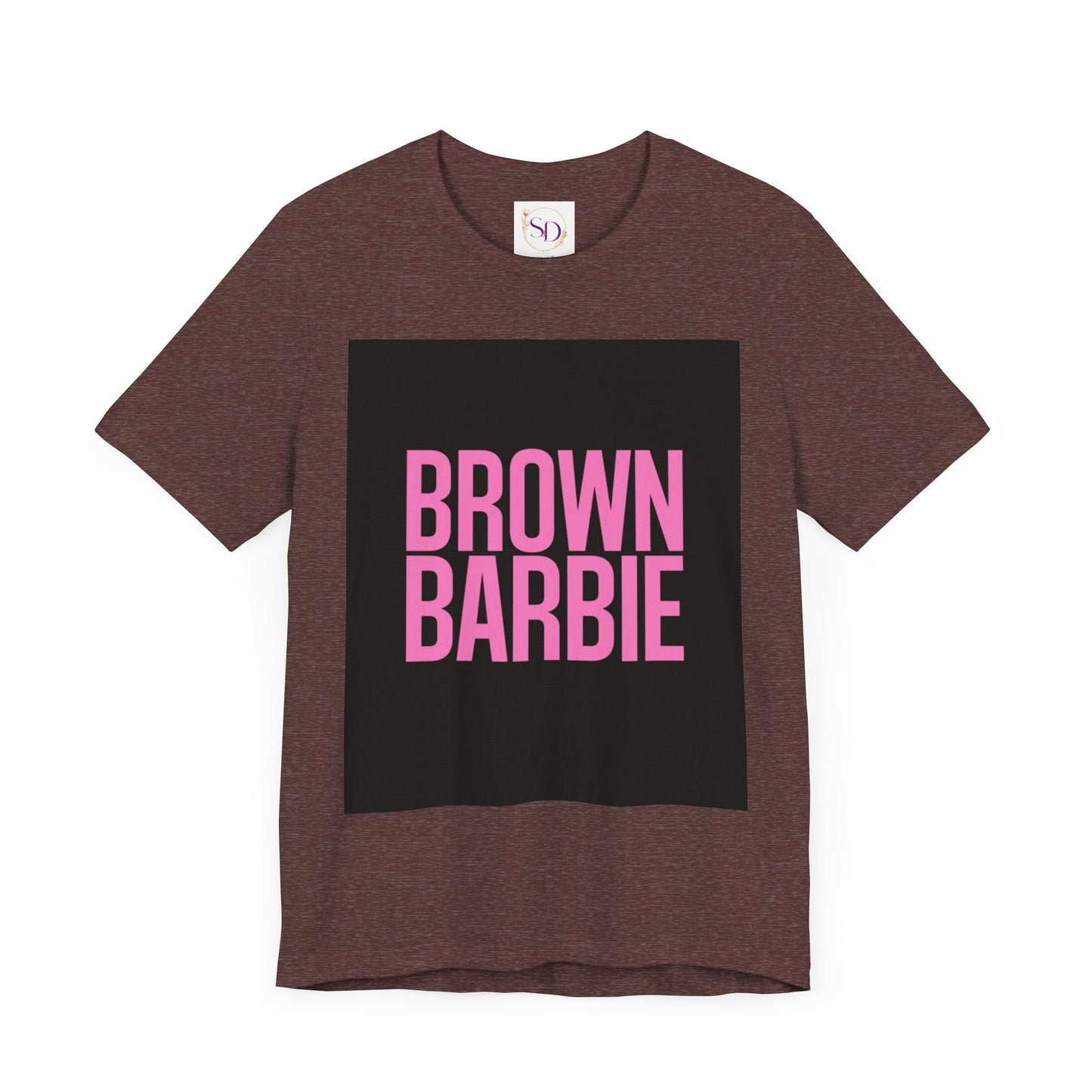 Trendy Unisex Tee - Brown Barbie Graphic T-Shirt for Fashion Lovers, Casual Wear, Gifts for Friends, Birthday, Summer Fun