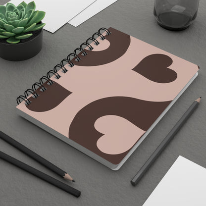 Charming Spiral Bound Journal with Heart Design for Creative Souls, Perfect Gift for Writers, Personalized Journal, Valentine's Day Gift,