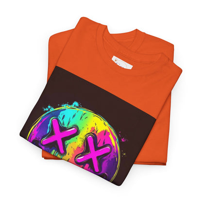 Colorful Graffiti Smiley Face Tee, Casual T-Shirt, Gift for Friends, Streetwear Style, Festival Attire, Fun Graphic Tee