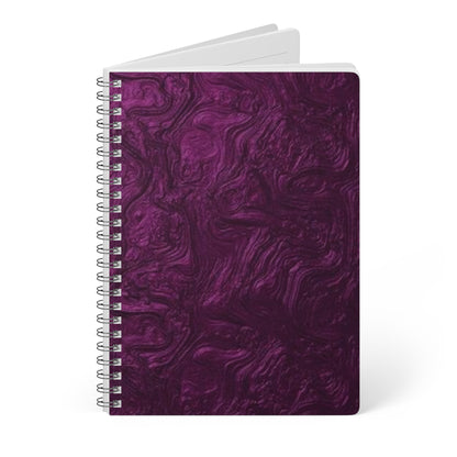 Purple Metallic Notebook, A5 Journal with Softcover, Spiral Bound Diary, Galaxy Design Planner, Unique Stationery Gift