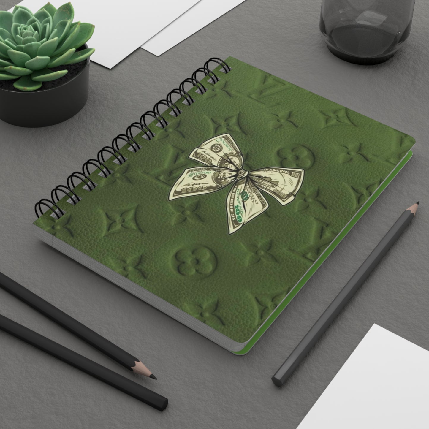 Luxurious Spiral Bound Journal with Money Design - Elegant Notebook for Students, Gift for Writers and Professionals, Diary for Notes, [...]