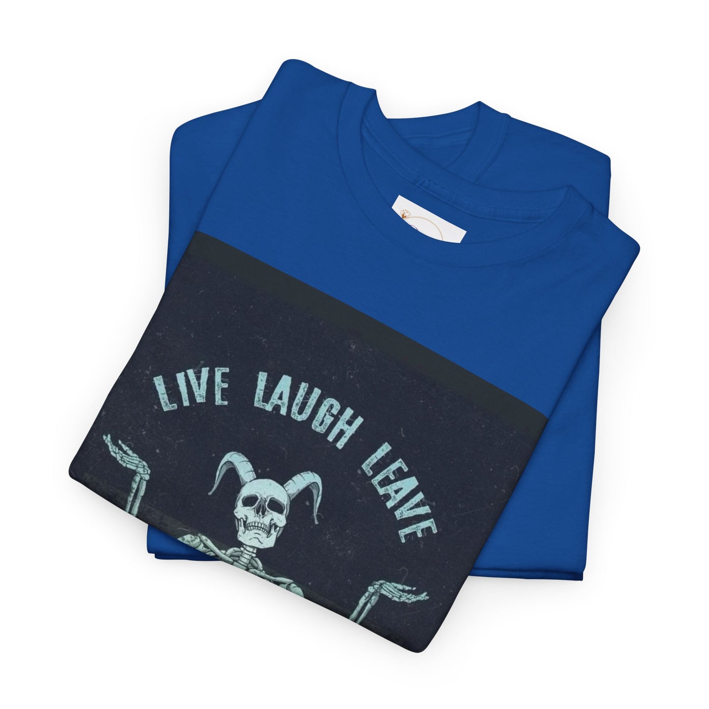 Skeleton Humor Unisex Heavy Cotton Tee - "Live Laugh Leave Me Alone"