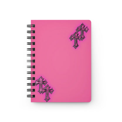 Bold Cross Spiral Bound Journal, Personalized Notebook, Spiritual Gift, Prayer Journal, Creative Writing, Pink Journal