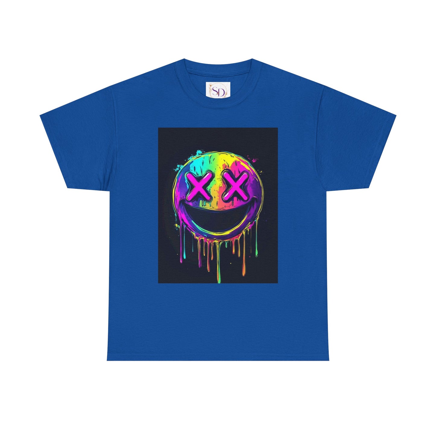 Colorful Graffiti Smiley Face Tee, Casual T-Shirt, Gift for Friends, Streetwear Style, Festival Attire, Fun Graphic Tee