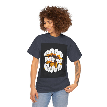 Good Day to Bloom Unisex Heavy Cotton Tee, Floral Graphic Tee, Spring Edition T-Shirt, Casual Gift, Nature Lover Apparel