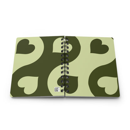 Green Heart Spiral Bound Journal - Cute Writing Notebook, Gift for Students, Daily Planner, Eco-Friendly Notebook, Creative Journal