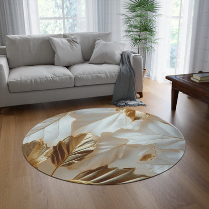 "Rebranding Into A New Badder Bitch!" ~ White/Gold Round Rug