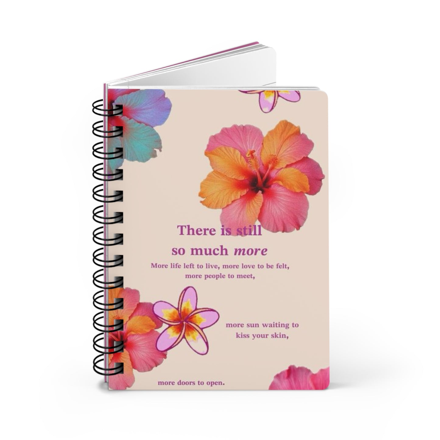 Tropical Floral Spiral Bound Journal - Vibrant Notebook for Gratitude, Journaling, Self-Discovery, Gift for Her, Eco-Friendly
