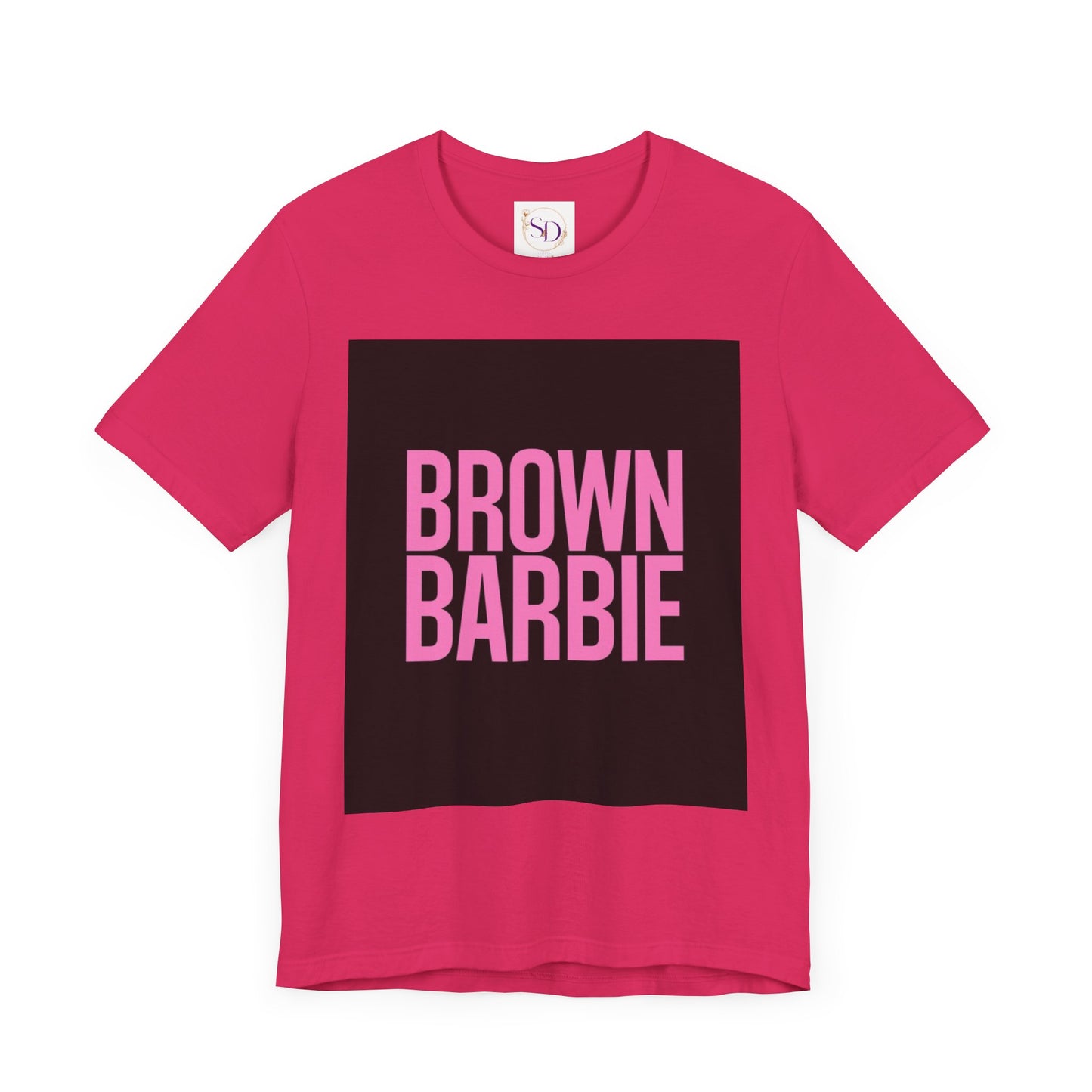 Trendy Unisex Tee - Brown Barbie Graphic T-Shirt for Fashion Lovers, Casual Wear, Gifts for Friends, Birthday, Summer Fun