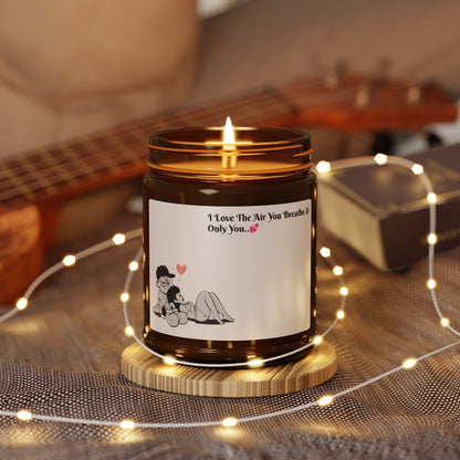 "I Love The Air You Breathe & Only You.."~ Scented Soy Candle (Multi-Size, Amber Jar)