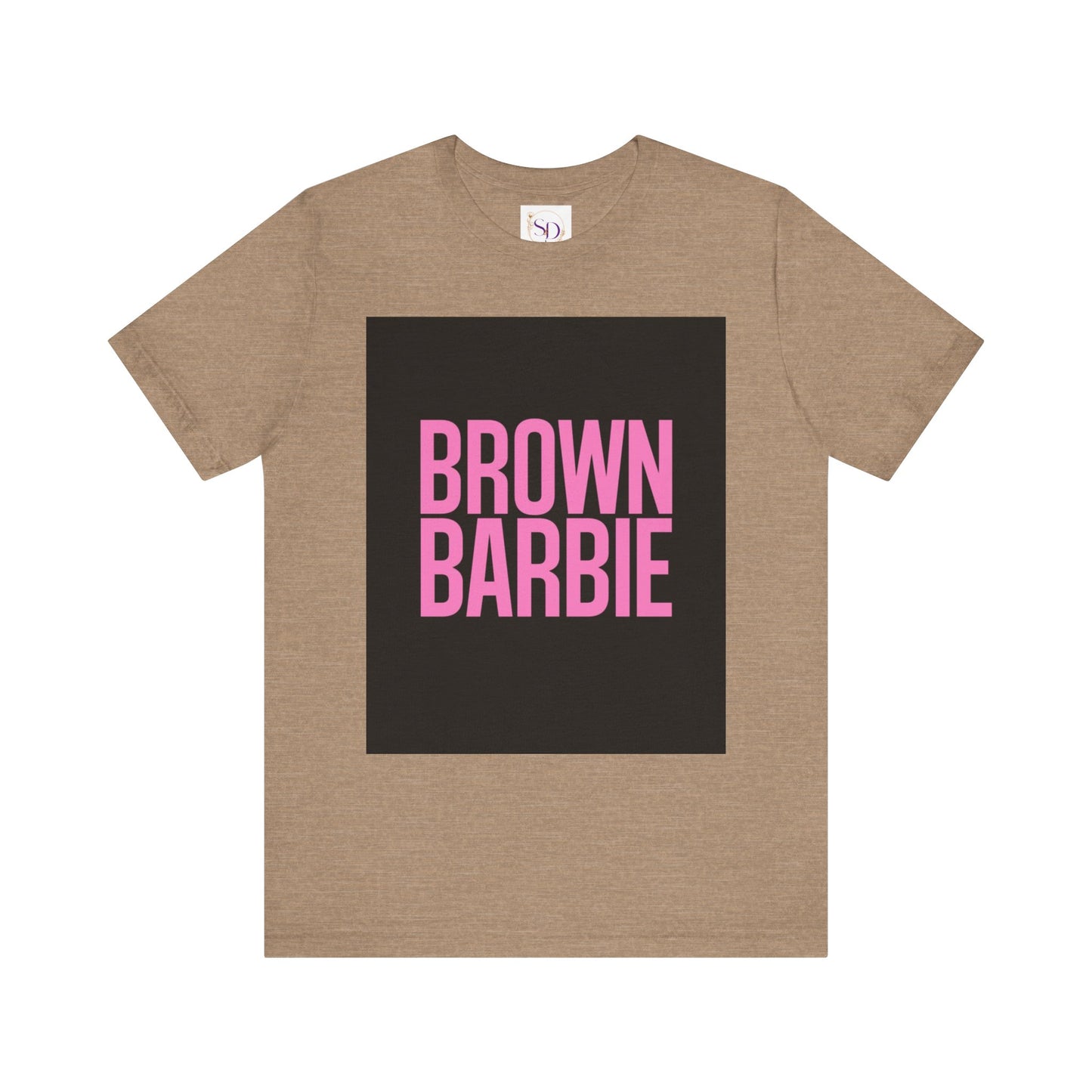 Trendy Unisex Tee - Brown Barbie Graphic T-Shirt for Fashion Lovers, Casual Wear, Gifts for Friends, Birthday, Summer Fun