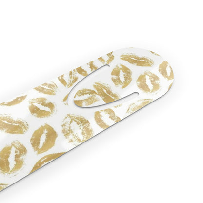 Kiss Mark Bookmark - Gold Lips Design, Cute Book Lover Gift, Wedding Favors, Valentine's Day Gifts, Reading Accessories, Bookmarks