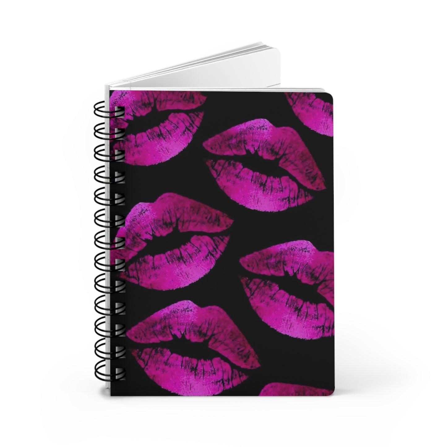 Kiss Mark Spiral Bound Journal - Perfect for Journaling, Memoir Writing, Gifts for Her, Self-Care, Birthday, Valentine's Day, Party