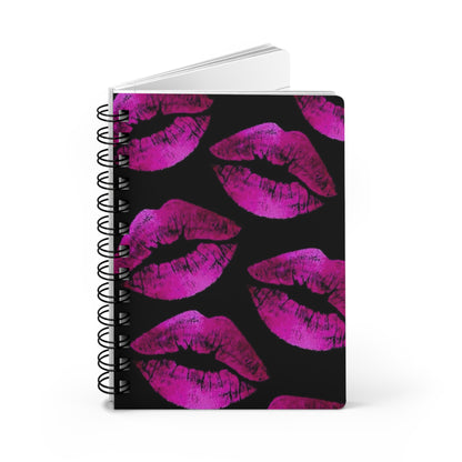 Kiss Mark Spiral Bound Journal - Perfect for Journaling, Memoir Writing, Gifts for Her, Self-Care, Birthday, Valentine's Day, Party