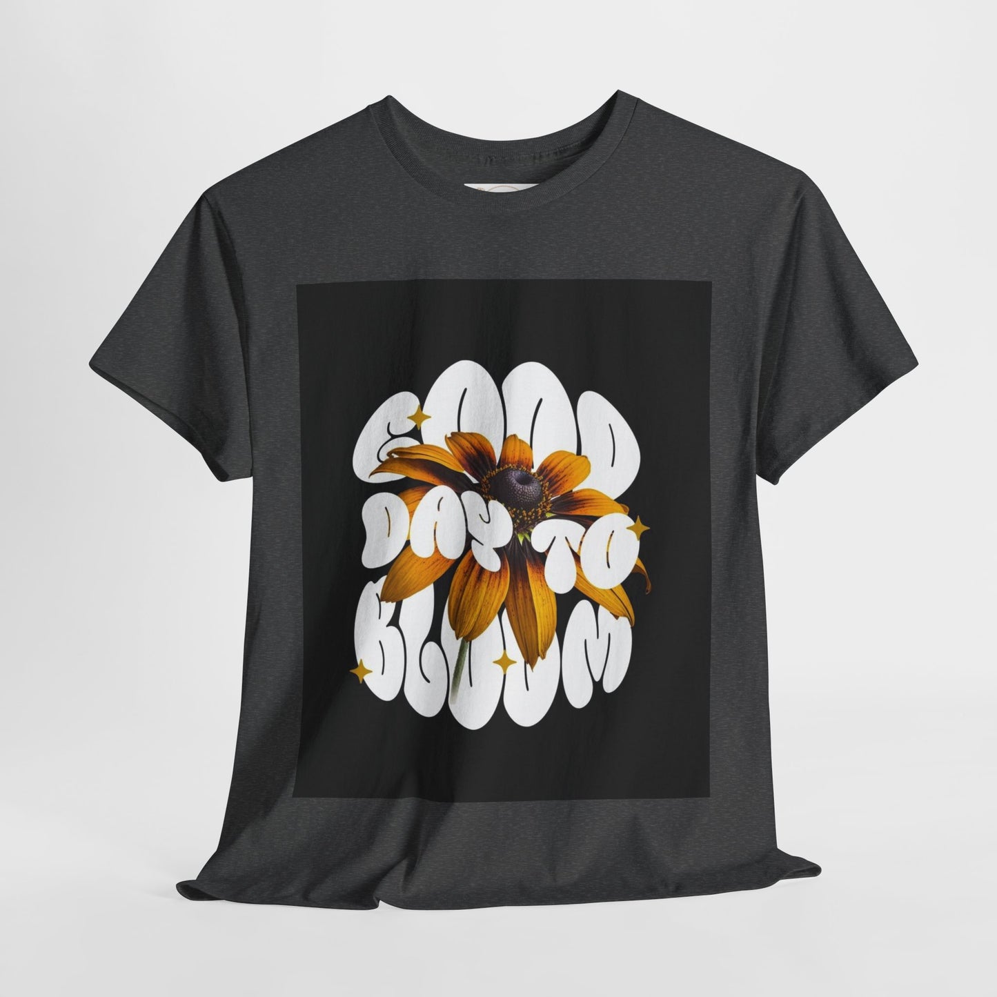 Good Day to Bloom Unisex Heavy Cotton Tee, Floral Graphic Tee, Spring Edition T-Shirt, Casual Gift, Nature Lover Apparel