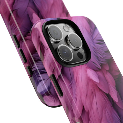 "Rebranding Into A New Badder Bitch" Pink/Purple Feathered Tough Cases