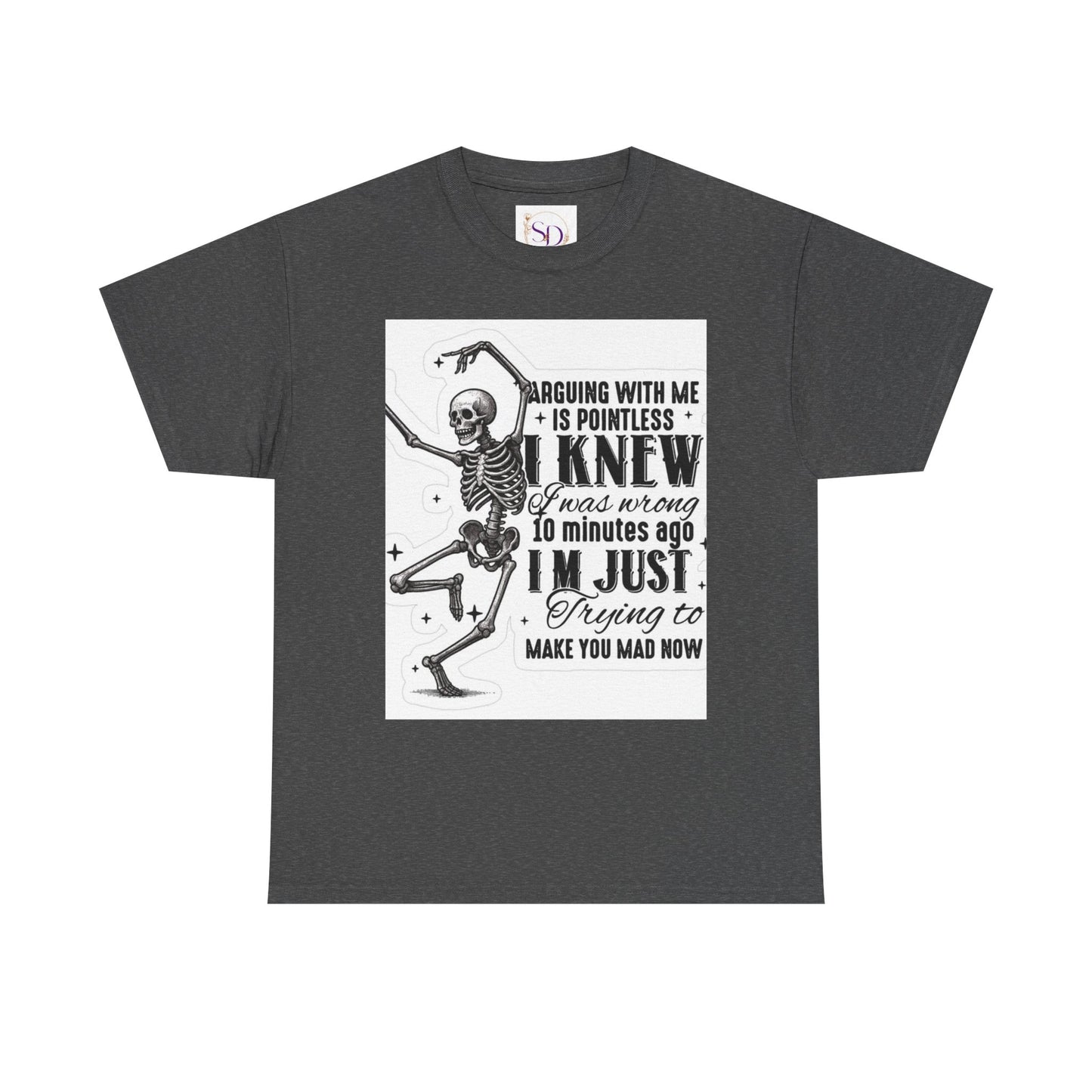 Skeleton Humor Unisex Heavy Cotton Tee - Perfect for Halloween and Casual Wear