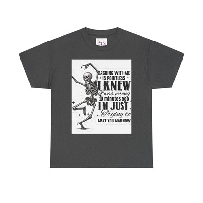 Skeleton Humor Unisex Heavy Cotton Tee - Perfect for Halloween and Casual Wear